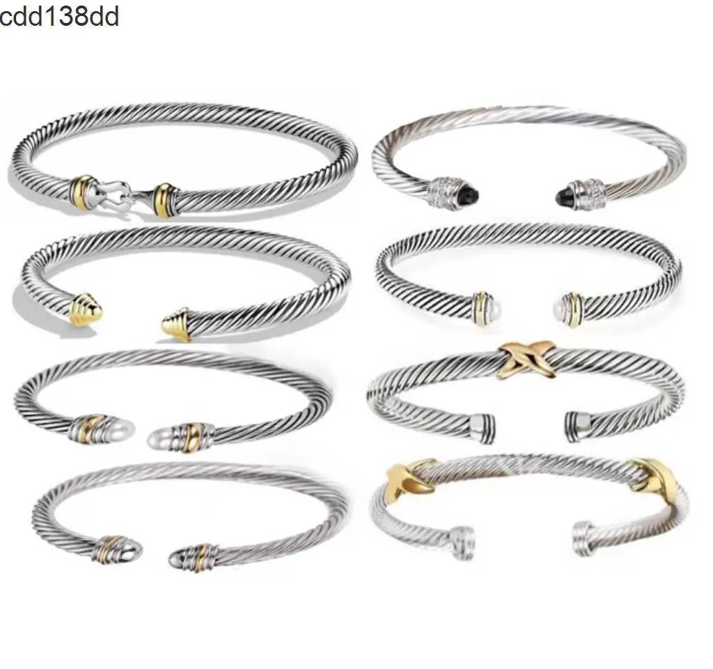 Bracelets de charme bracelet Dy Designer Fashion Bracelet de câble vintage 925 Bracelet en or argent bracelet Bangle Designer juif pour femmes hommes 20 options de créateur bijoux