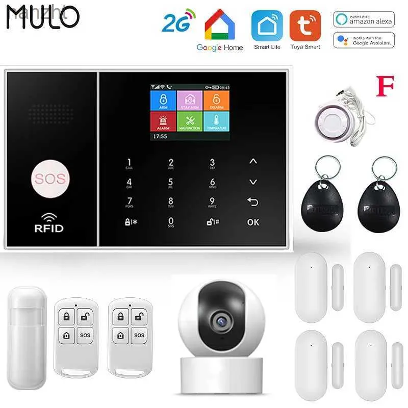 Alarmsysteme Mulo GSM WiFi Alarm Einfaches Sicherheitsalarmsystem für Heimgeschäft Wireless Tuya Smart Home Application Control Control Security Security Alarm Kit Wx