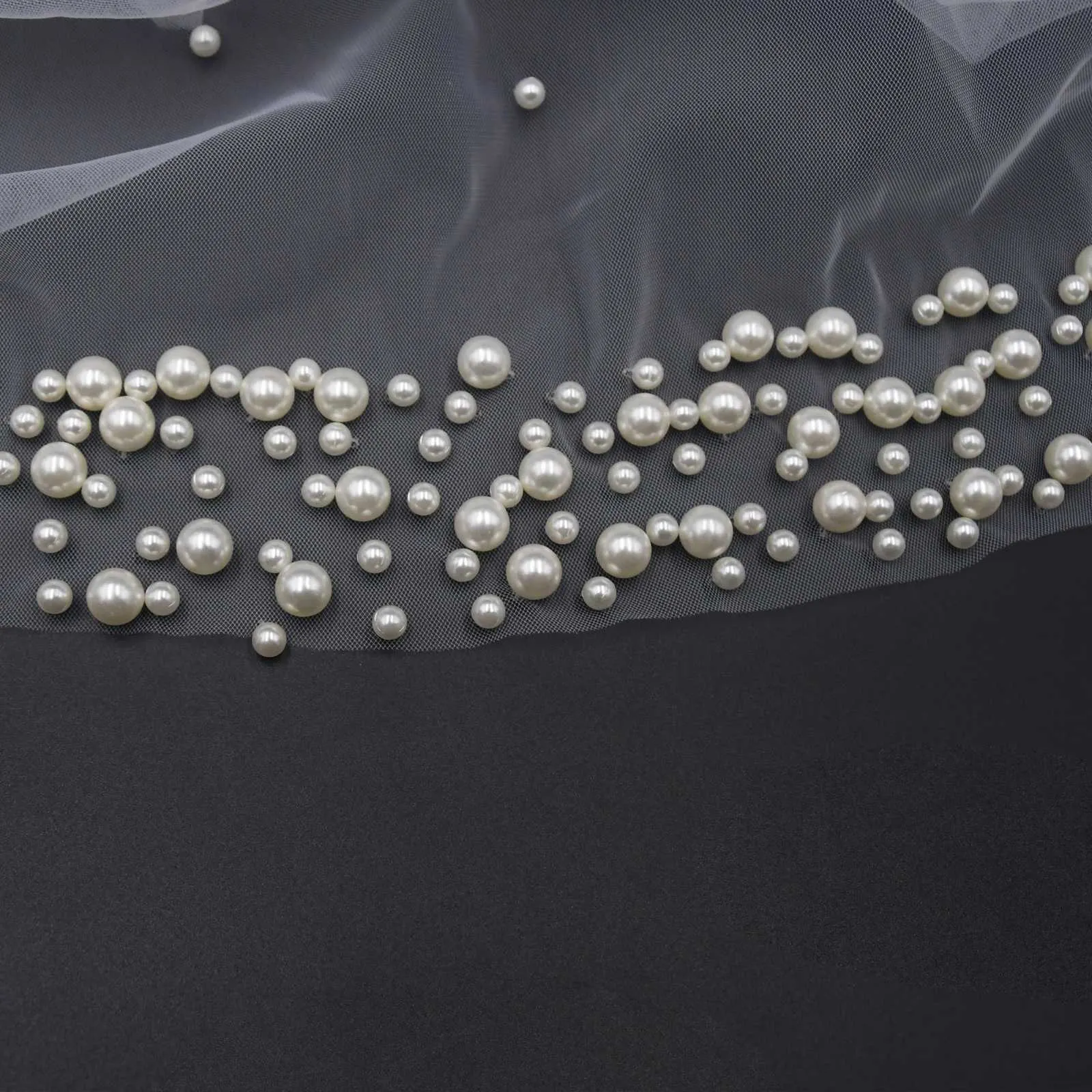 Schmuck V207 Luxuriöser Perlenschleier mit Kammperlen Brautschleier 1 Etagen Hochzeitshaarschmuck für elegante Bräute_voghion.com
