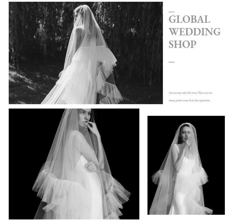 Gioielli Corti 2 strati Veli da sposa Copri viso Fard Lunghezza gomito Velo Splendidi accessori per capelli da sposa Halloween_voghion.com