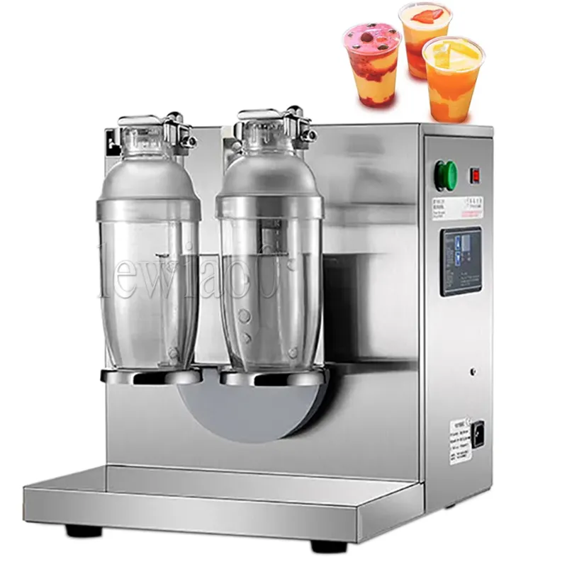 Milch Shake Cup Shaker Doppelbecher Milchshäcker Edelstahl -Shackmaschine 220 V Milchblasen Tee Maschine mit Timer