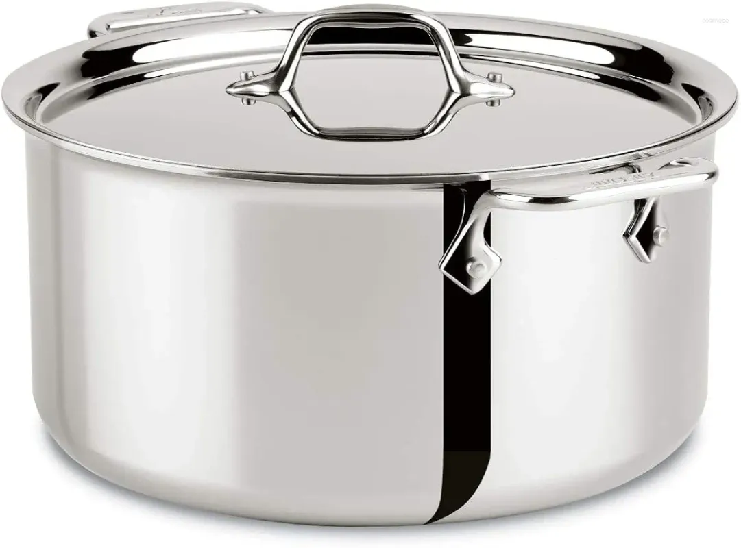 PANS All-vêtu D3 D3 en acier inoxydable en acier inoxydable Stockpot 8 Quart Induction Four Broileur Safe 600F Pots et ustensiles de cuisine