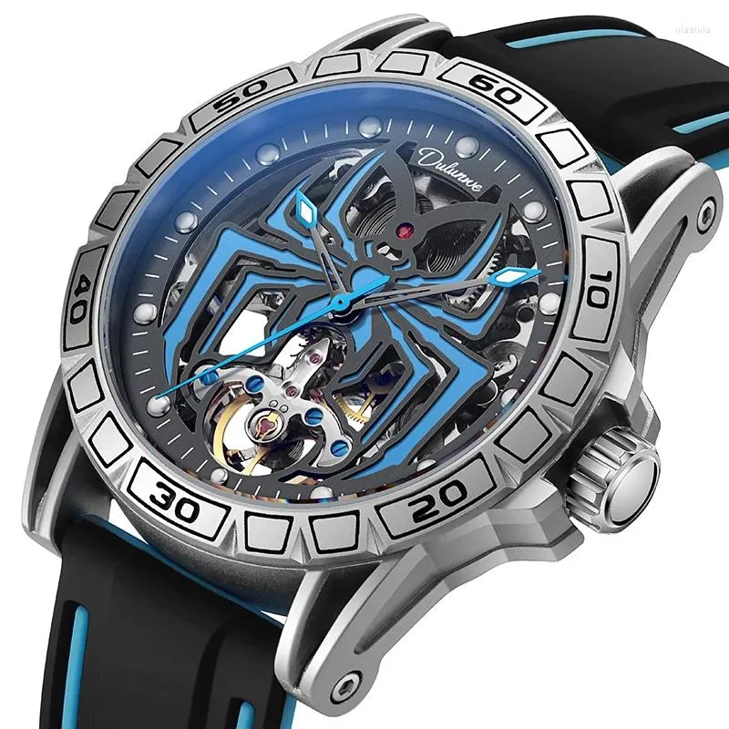 Zegarek mechaniczny męski zegarek na rękę z dwustronnym wydrążonym osobowością Pająk Luminous Fashion Trend GIF