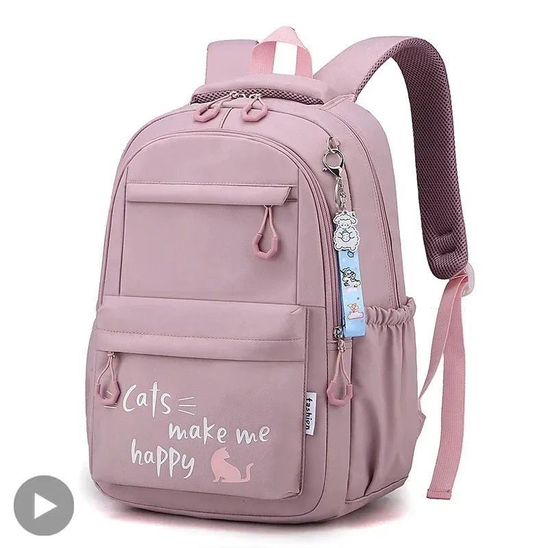 Flickor skolväska ryggsäck baksäck för tonåring kvinnor barn kvinnlig rosa skolväska primär hög påsäck klass tonåringar barn barn 240507