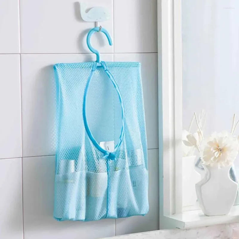 Opbergtassen 2 stks mesh mesh tas met meerdere doeleinden met hang hook cosmetica ondergoed vuile kleding babyspeelgoed dagelijkse badkamer toiletartikelen net