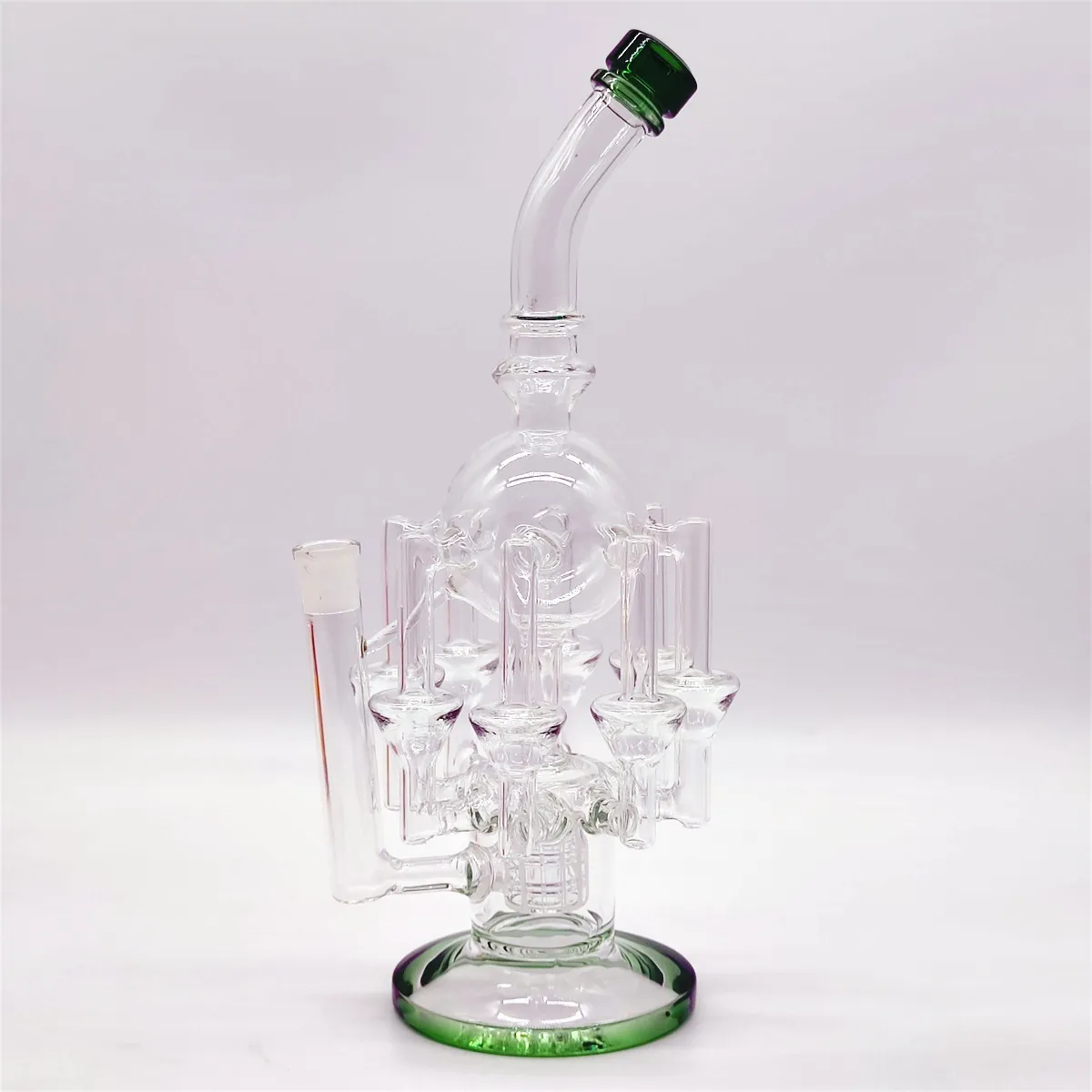 14 tum 8 armar stora bläckfisk multi färg grön champagne fab ägghakapsapp glas bong dabber riggåtervinning rör vatten bongs rökrör 14mm kvinnliga gemensamma USA -lager