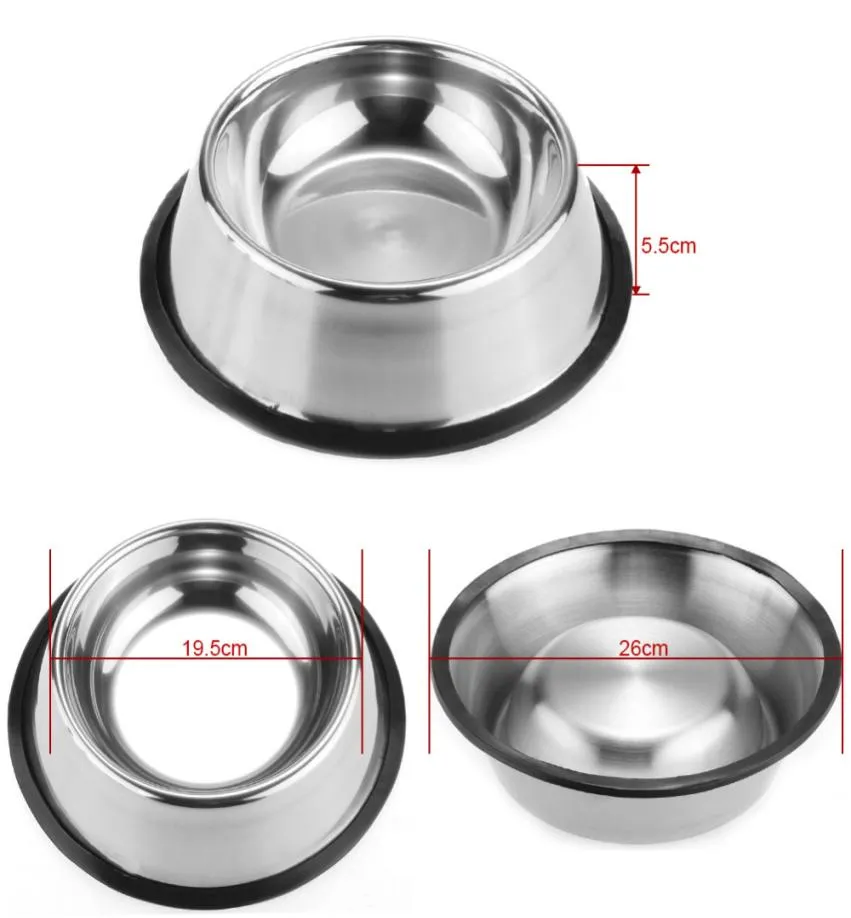 Edelstahlhundschüssel Haustiere Stahl Standard Haustierschalen Welpe Katze Essen oder Getränke Wasserschale Gericht 77703780