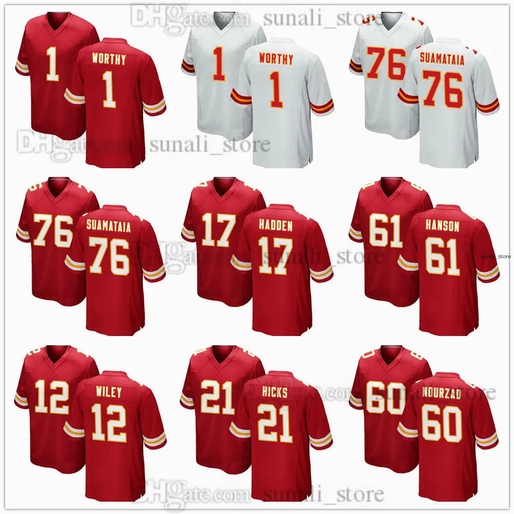 2024 Draft Pick Football Jersey 1 Xavier degno 76 Kingsley Suamataia 12 Jared Wiley 21 Jaden Hicks 60 Hunter Nourzad 17 Kamal Hadden 61 C.J. Hanson Red White Stitched