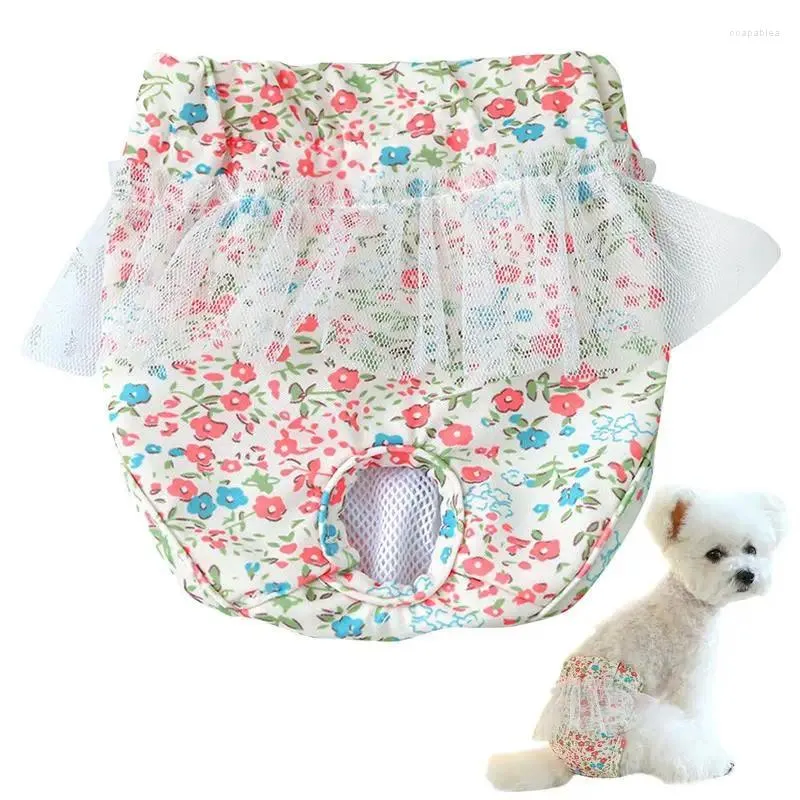 Dog Apparel Pet Briefs Floral Design Floral Reutilable Shorts lavável para cães pequenos Menstruação de roupas íntimas Frela -Sanitária calça