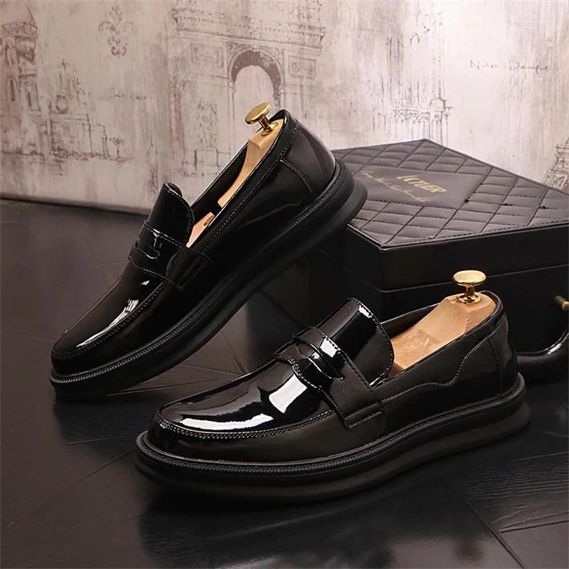 Casual Shoes Fashion Trend Black Leather Men's Oxfords Formal Dress Zapatillas Hombre