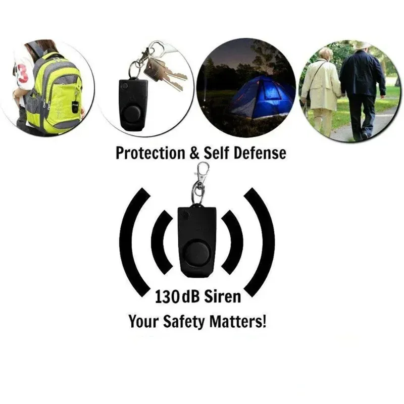 Allarme Personale Ricaricabile, 130 Db Forte Suonoallarme Di Sicurezza Personale Allarme Autodifesa Per Donne Bambini Ragazze Anziani Con Torcia Ledbianco Rose - Foto 11