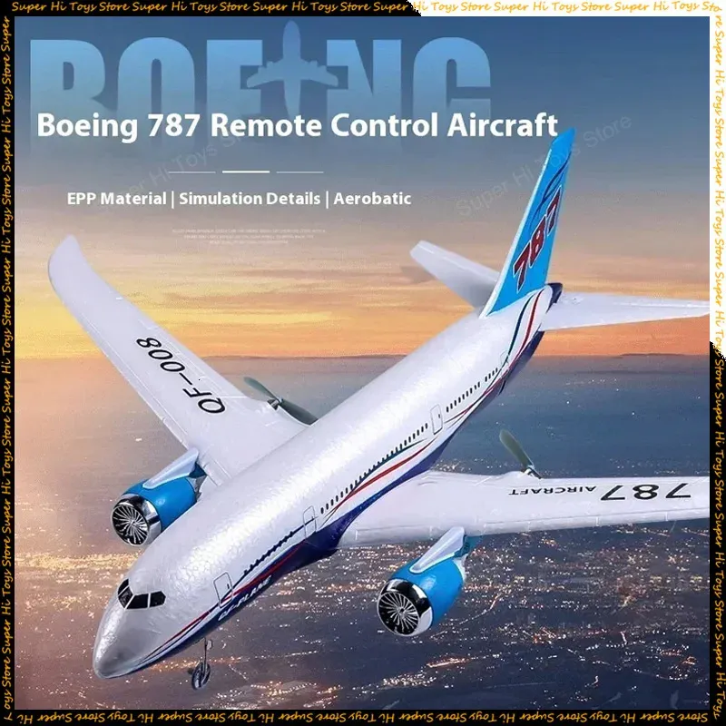 RC Boeing 787 Glider QF008 24G Electric Remote Control Threechannel Fixed Wing Aircraft Children Passenger Jet Model Toy Gift 240511