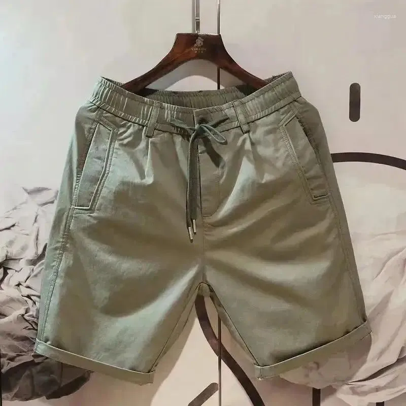 Shorts masculinos elegantes moda harajuku roupas masculinas fit slim solto casual todos os esportes esportes algodão sólido bolsos retos perna