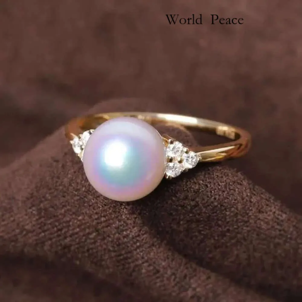 Pearl Ring Designer Mikimoto Ring 925 Silver M Home Matching Ring Japanese Tiannv Akoya Sea Pearl ingelegd eenvoudig en veelzijdig cadeau 502