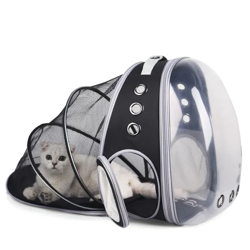 Hondenauto -zitplaatsen van topkwaliteit ademende uitbreidbare ruimte reiszak draagbare transparante huisdier drager kat rugzak voor
