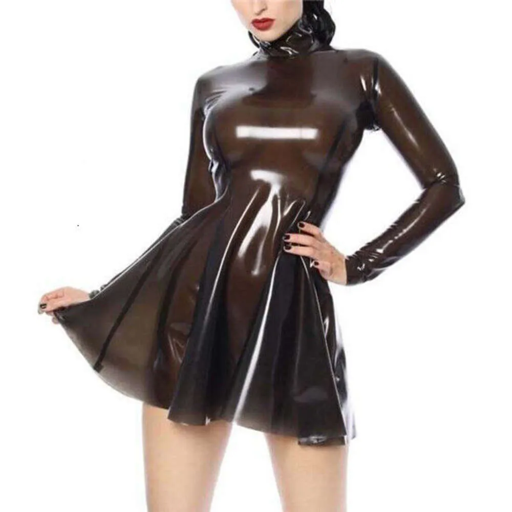 100% Latex Kleid Rubber Club Gummi Robes Cosplay Maid Sexy Party Rock0,4mm S-xxl