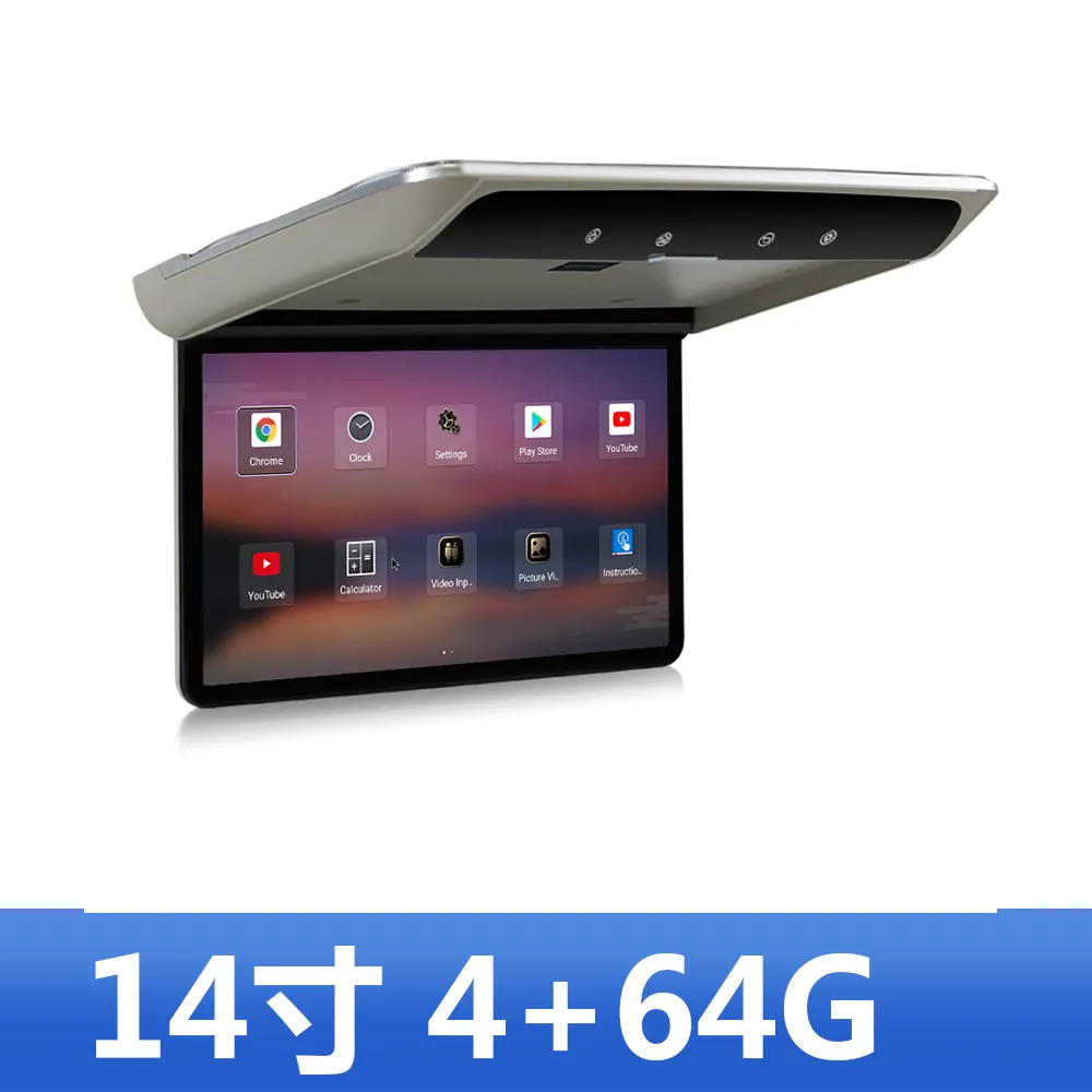 14-дюймовый универсальный автомобильный потолок Android монитор Android с HDMI входной задней развлекательной системы 4 64G