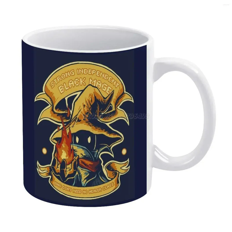 Tasses Strong Independent Black Mage White Mug Vintage Unisexe Taille Final Fantasy Indépendant