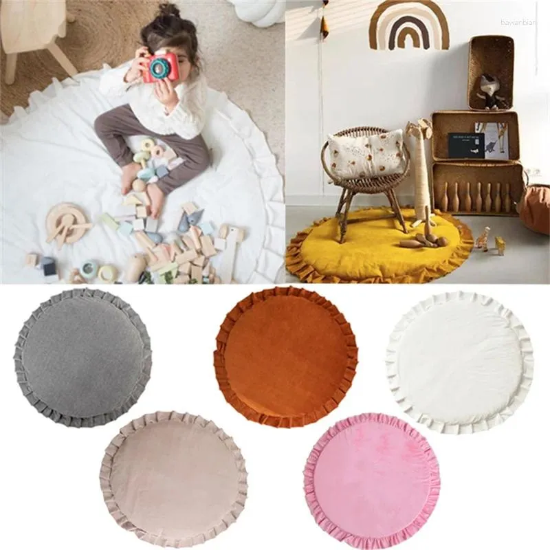 Carpets Lace Round Floor Mat Play Tents Decoration Children Baby Rug Crawling For Kids Interior Bedrooms Decorate Carpet