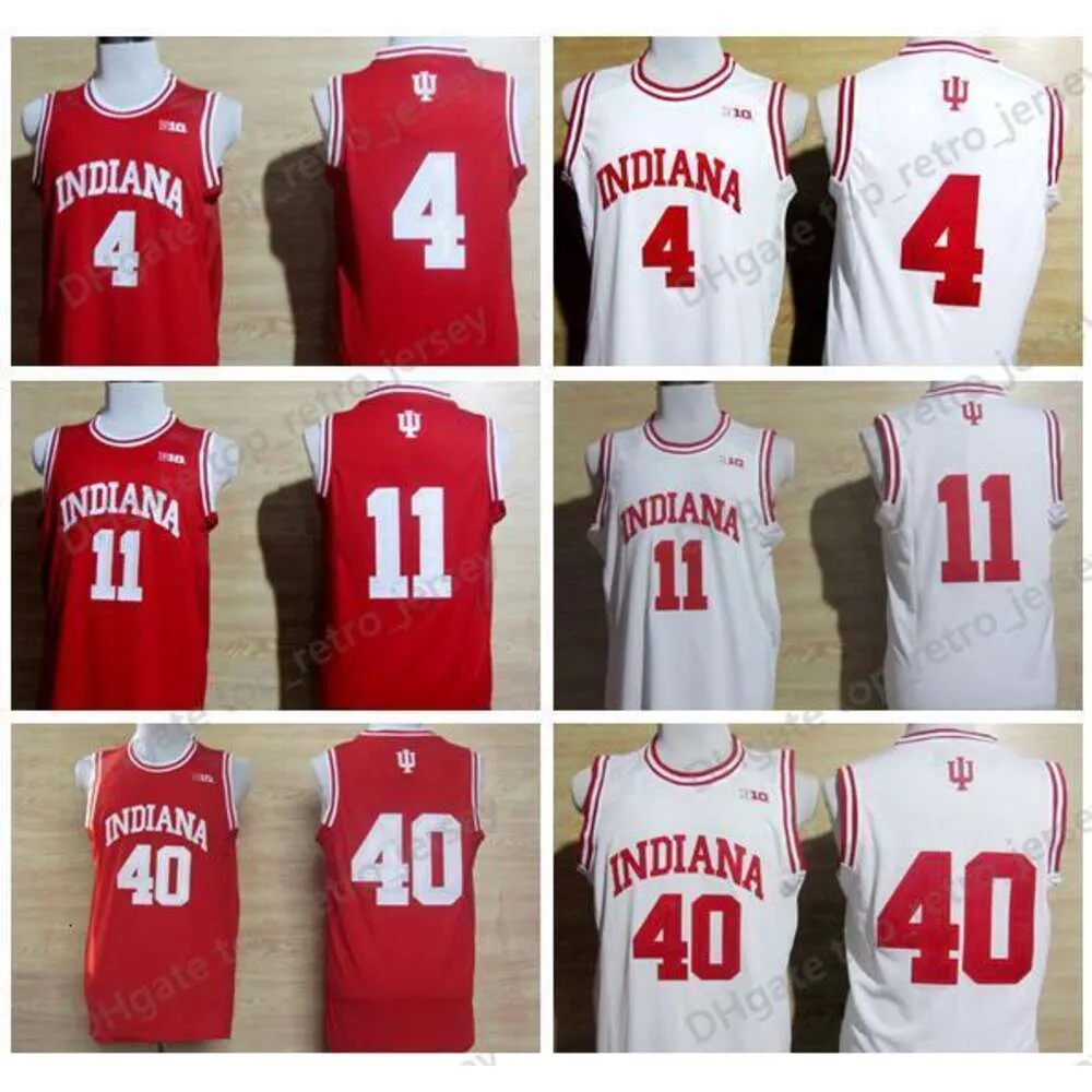 NCAA College Indiana Hoosiers 11 Isiah Thomas Jersey 4 Victor Oladipo 40 Cody Zeller Shirt Uniform Red White Stitched Basketball tröjor