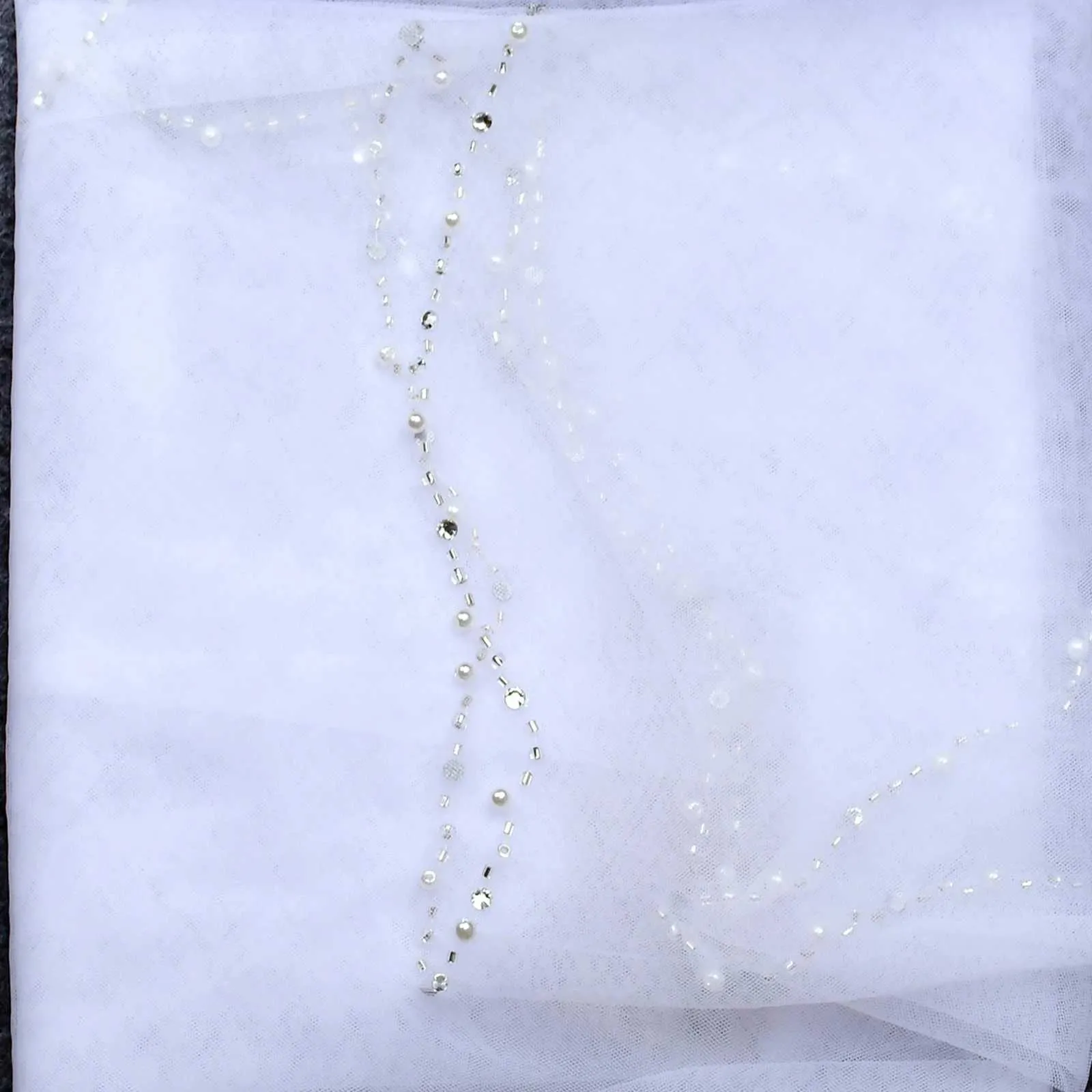 Voaluri de mireasă scurte cu strasuri, voal de mireasă cu mărgele de cristal, margine 60 cm cu pieptene, petrecere a burlacilor_voghion.com