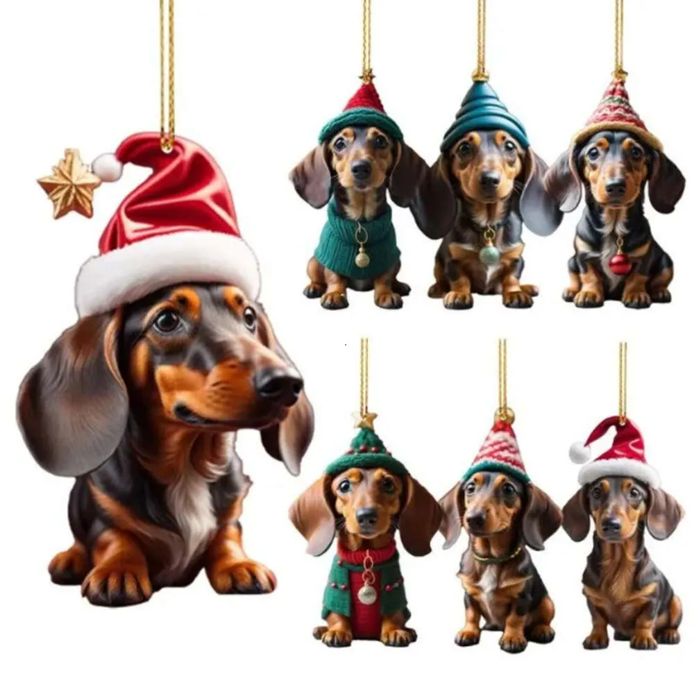 Ornamenti a forma di albero appesi pendenti per cani da bassa cucina per le decorazioni natalizie di Natale regali di Capodanno