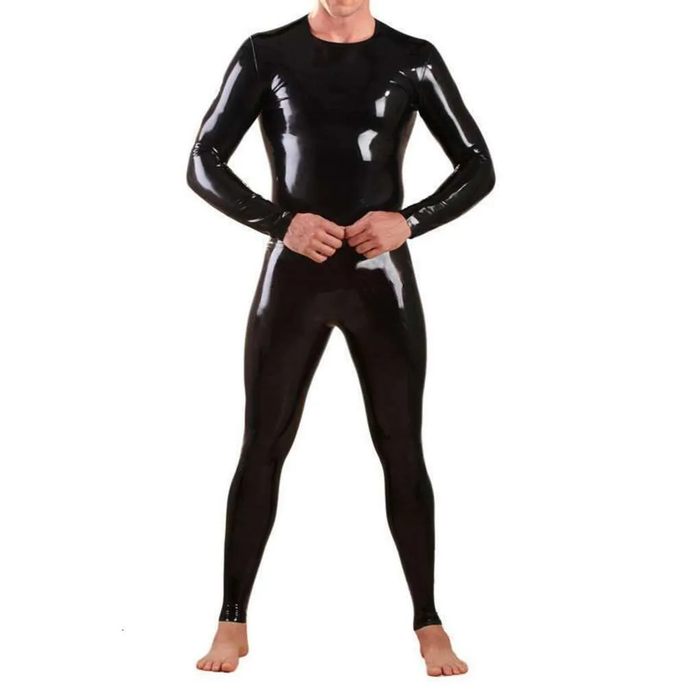 Fetichismo Latex Rubber Rubrote Especial Bodysuposues de gato preto Bodysuposue de traje Partem