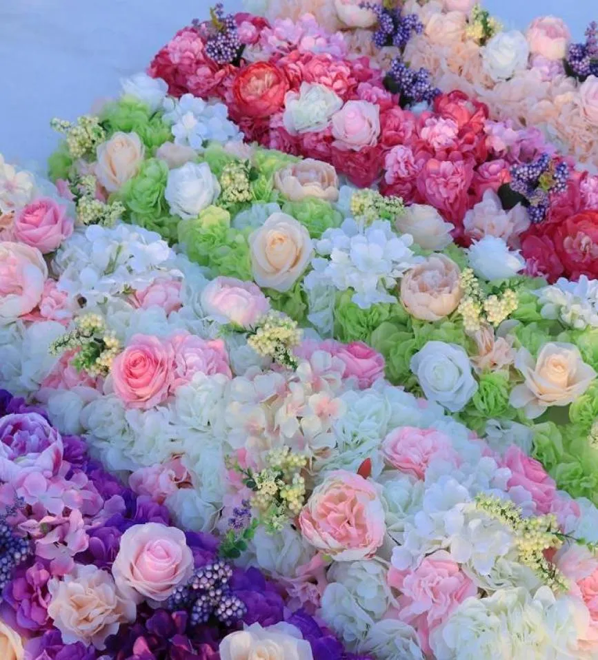 Новое прибытие Элегантные искусственные цветочные ряды Свадебные центральные части дороги цитируют цветочные столы, украшающие поставки EEA1294142862