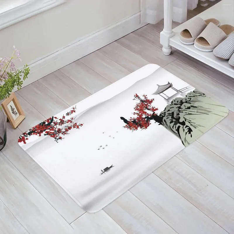 Carpets Chinese Style Landscape Painting Kitchen Floor Mat Living Room Decor Carpet Home Hallway Entrance Doormat Anti Slip Rug