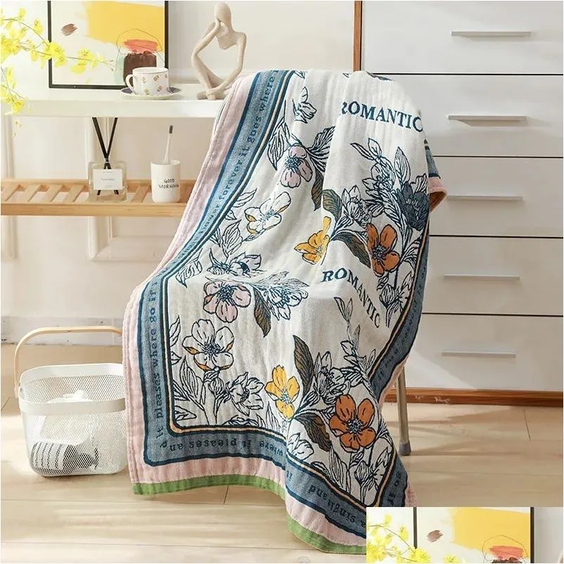 Towel Designer Bath Coloured Cotton Gauze Luxury Beach New Style Towels Comfortable Soft Original Man Woman Extra Drop Delivery Home G Dhyor