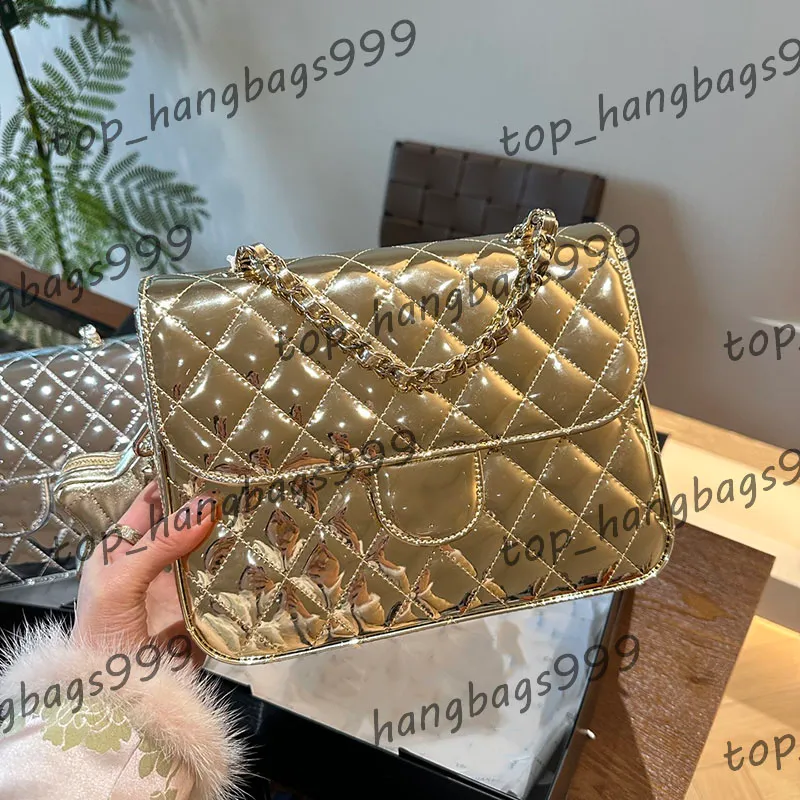Gold Foil Patent Vegan Leather Backpack - Shining main image 1