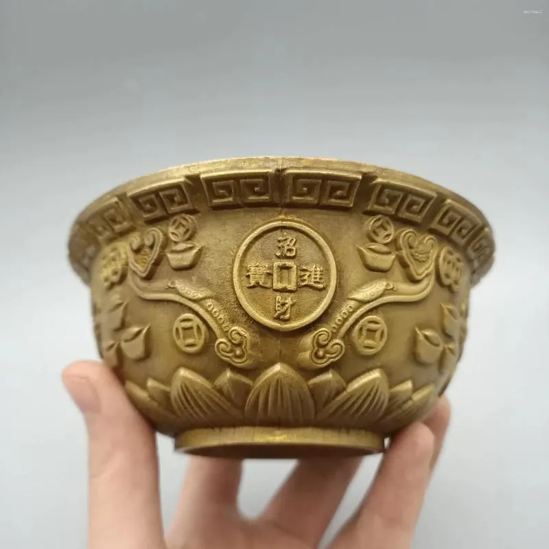 Figurines décoratives Collection de Chine Cornucopie richesse graphique Bowl Metal Crafts Home Decoration