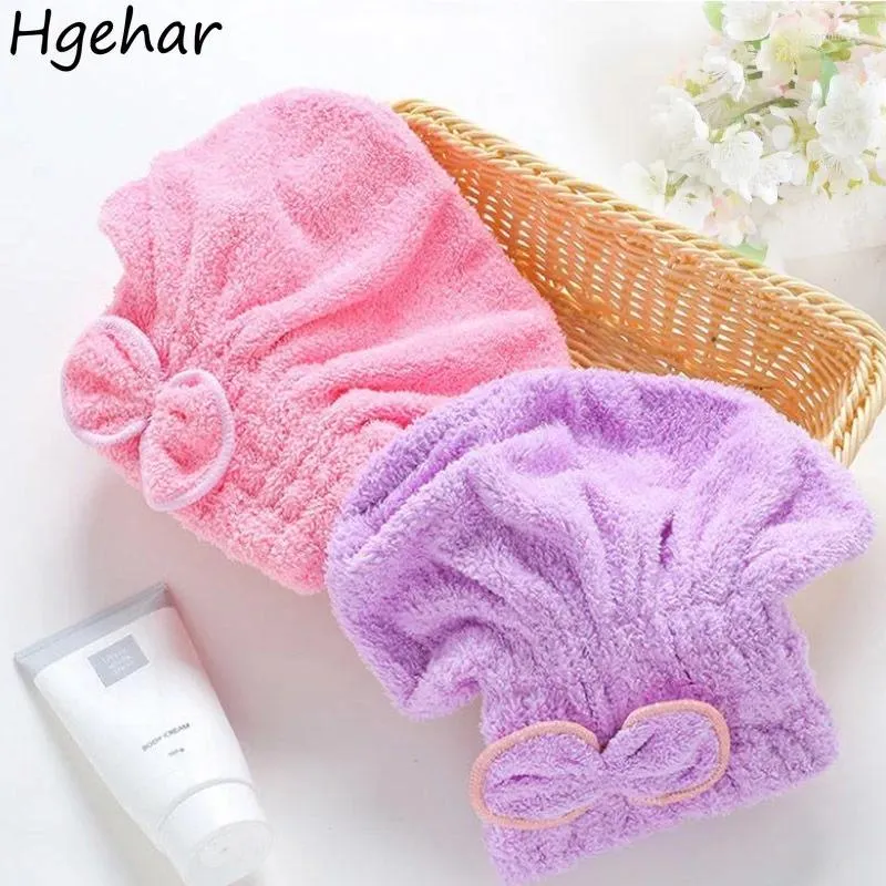 Towel Women Magic Dry Hair Cap Quick-drying Soft Head Wrap Super Absorbent Makeup Turban Shower Skin-friendly Elastic Band Bow