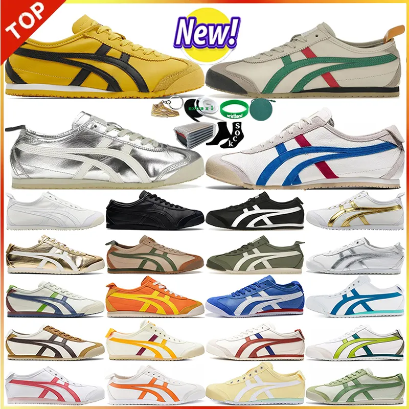 Z Box Onitsukas Tiger Mexico 66 Sneakers Męskie damskie buty Casual Buty bieganie moda zabójstwo Bilch Bilch Białe niebieskie małe puszki sportowe trenerzy na świeżym powietrzu Tennis