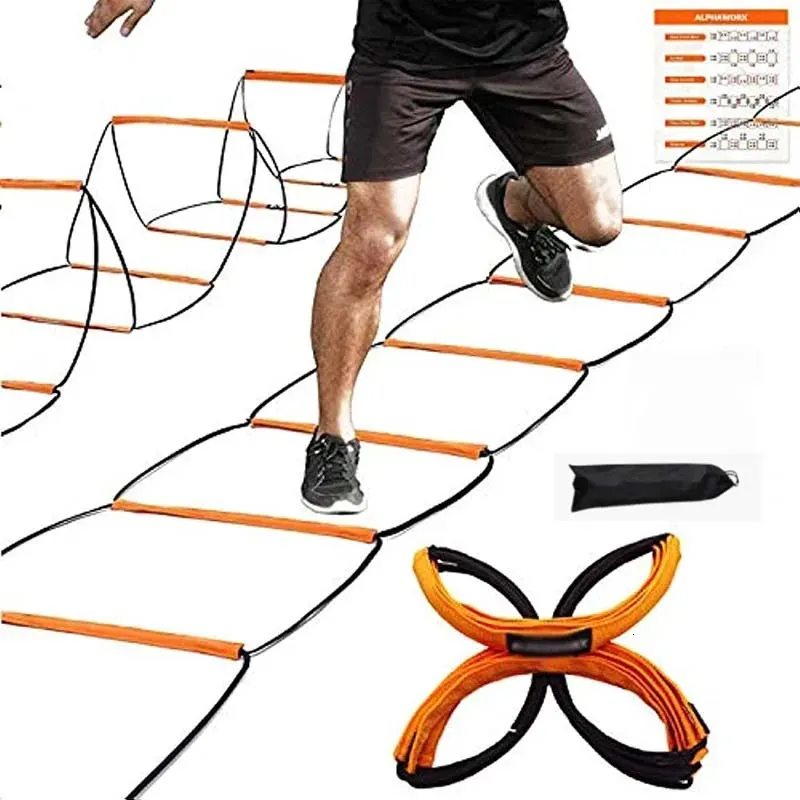 Dubbelriktad fotbollsträning Jump Stadder Multifunktionell agility stege Speed ​​Training Coordination Footwork Football Equipment 240513