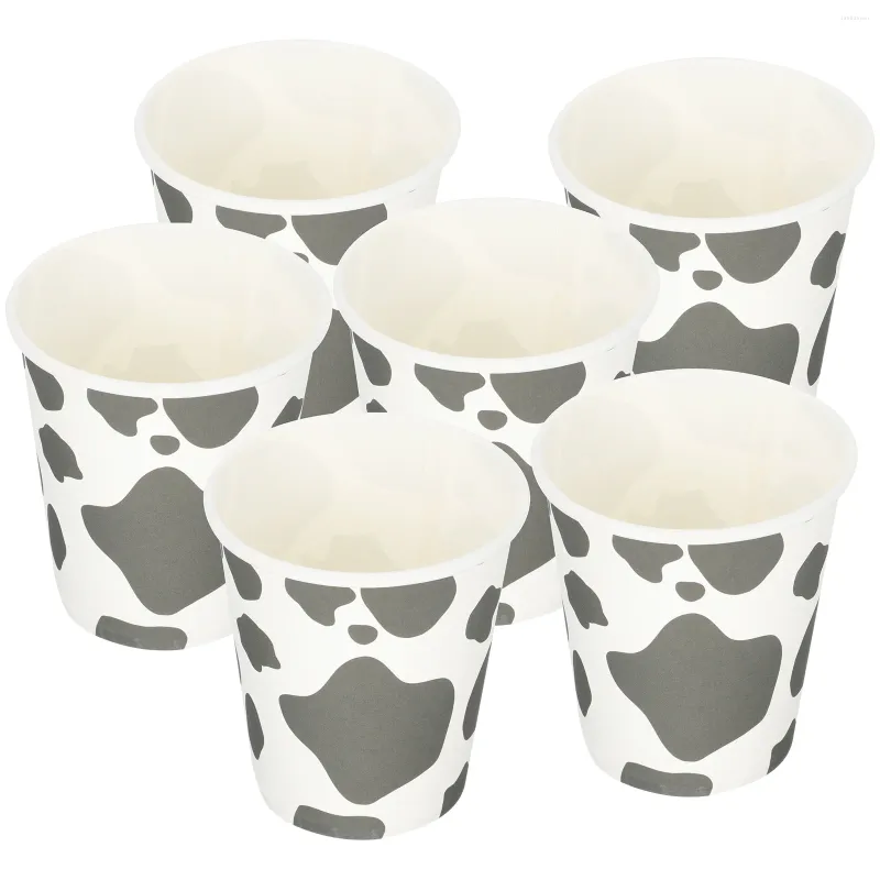 Dîner jetable 20pcs Party Paper Cup Decor Cow theme tass Impring Kids Birthday Supplies