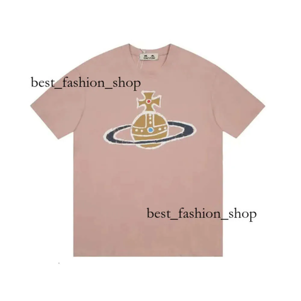 Wests Wood Tshirt Viviane Westwood Shirt Top Quality Designer T Shirt West T-shirt Brand Clothing Weatshirt Men Women Summer Letters Cotton Shirt 24SS Par 591