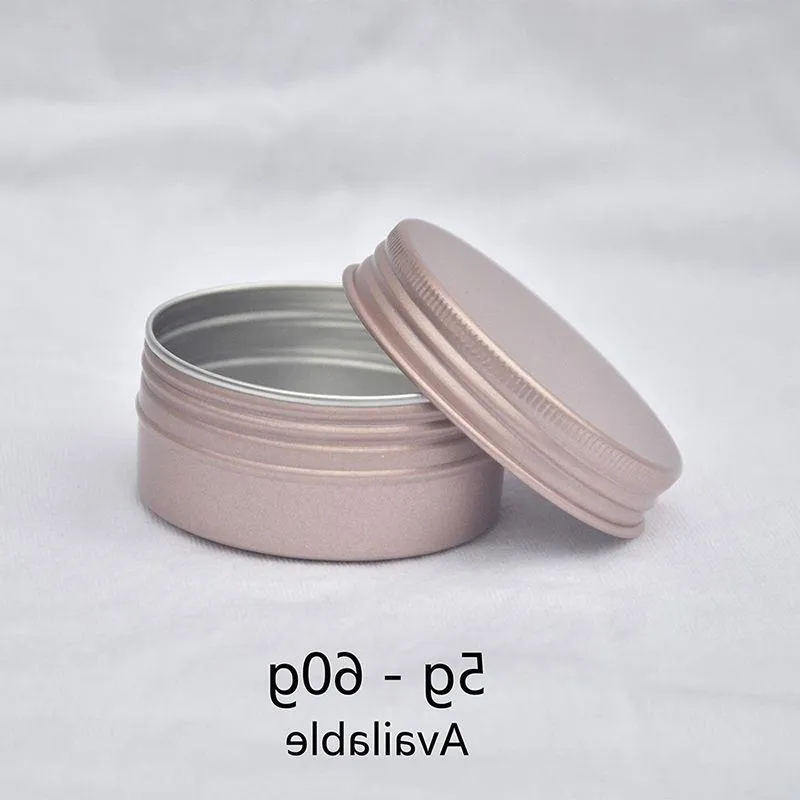 5g 10g 20g 30g 50g 60g Empty Aluminum Jar Lip Balm Makeup Cream Lotion Packaging Rose Gold Refillable Containers Metal Bottle Dcqsu