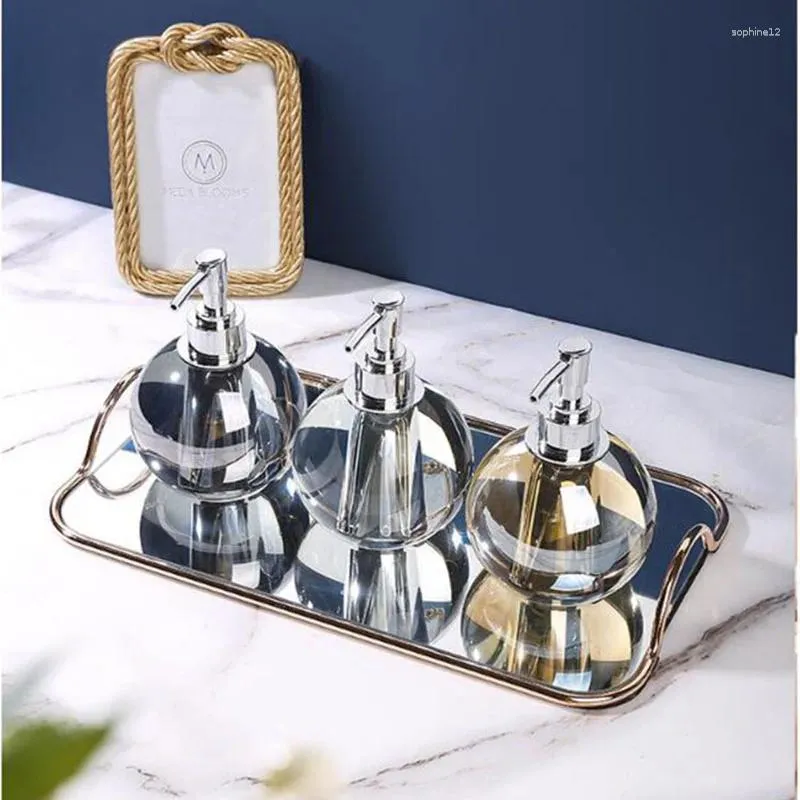Dispenser de savon liquide 1pc nordique portable cristal home el décor de salle de bain ornements de lotion décorations de bouteille artisanat accessoires
