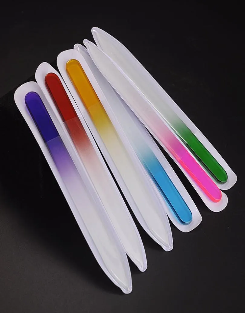 Crystal Glass Nail Files Date Crystal File Nail Dailcare Nailcare Nail Art Tool for Manicure UV Polish Tool 140x12x3mm DHL 6243899