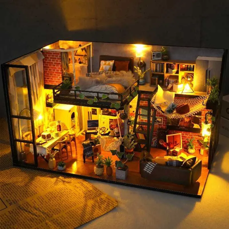 Architecture DIY Dollhouse Kit Unpainted Wooden Doll House Miniature With Furniture 2024 Best Creative Gifts For Kids From Wangcai03 39.57 DHgate.Com