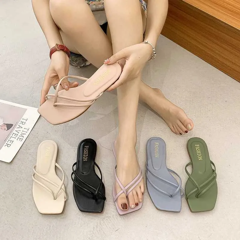 Slippers 2023 Summer New Women Women Slipper Fashion Open Toe Ladies Casual Slip On Flats Outdoor Beach Slides Sapatos H240514