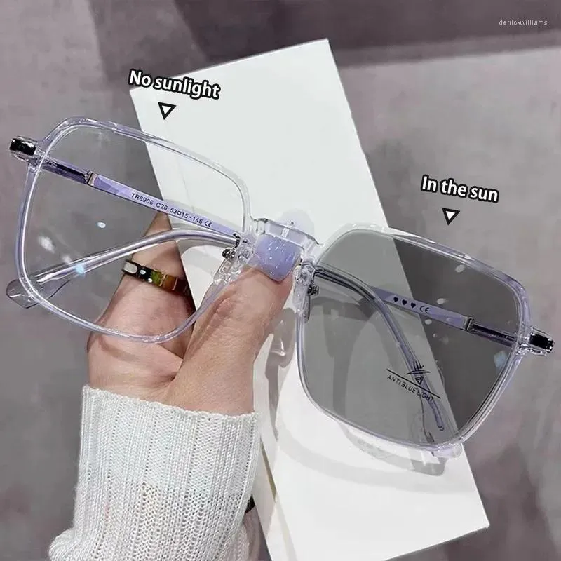 Okulary przeciwsłoneczne zmieniające kolory okulary przeciwblaskie metalowa rama ochrona oka dla mężczyzn i kobiet słońca