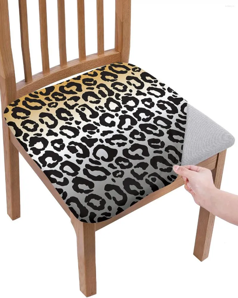 Chair Covers Leopard Print Animal Skin Texture Gradient Elastic Seat Cover For Slipcovers Home Protector Stretch