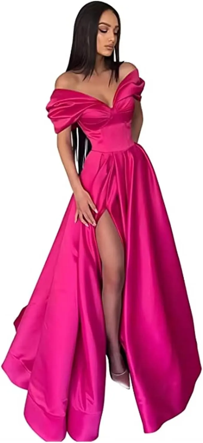 Pink -Prom -Kleid Fuchsia formelle Abendpartykleider zweiter Empfangsgeburtstag Verlobungskleider Robe de Soiree 01