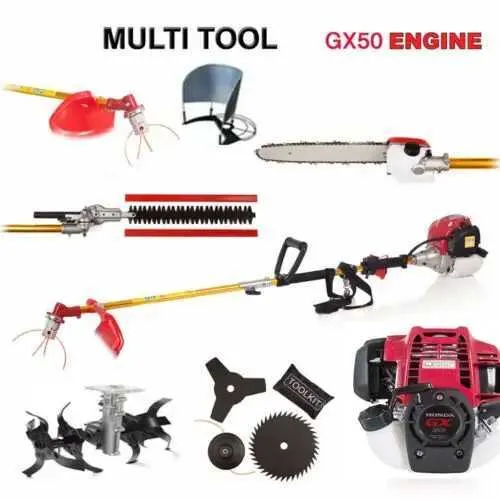 Lawn Mower GX50 Brush Cutter 9-i-1 Lawn Mower Herbivore Hedge Trimmer Chain Saw Cultivator Sortera MachineQ240514