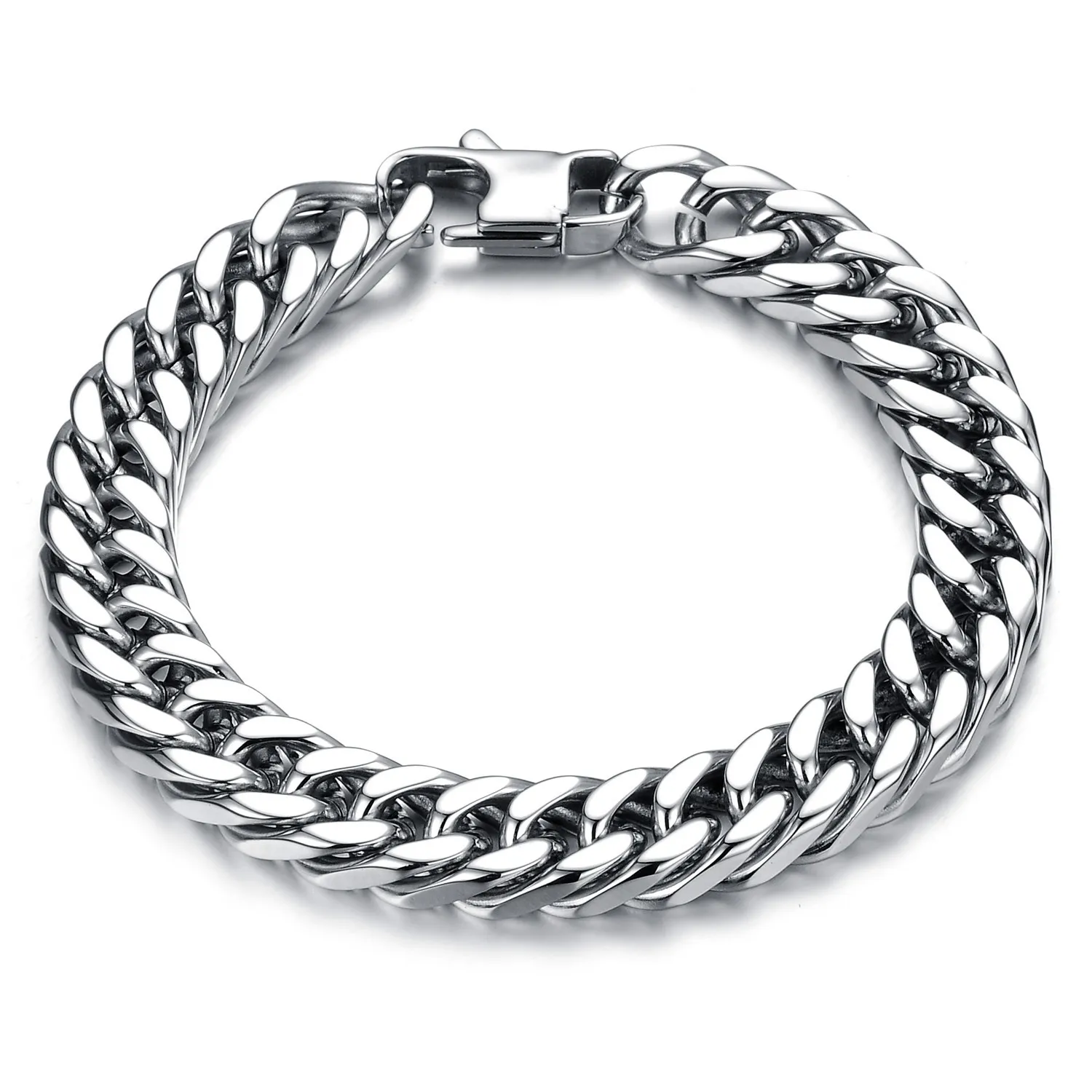 Men Bracelets Hand Chains Designer Bracelet Fashion Stainless Steel Punk Rock Chain Fom Mens Silver 6mm 8mm 10mm 12mm Width