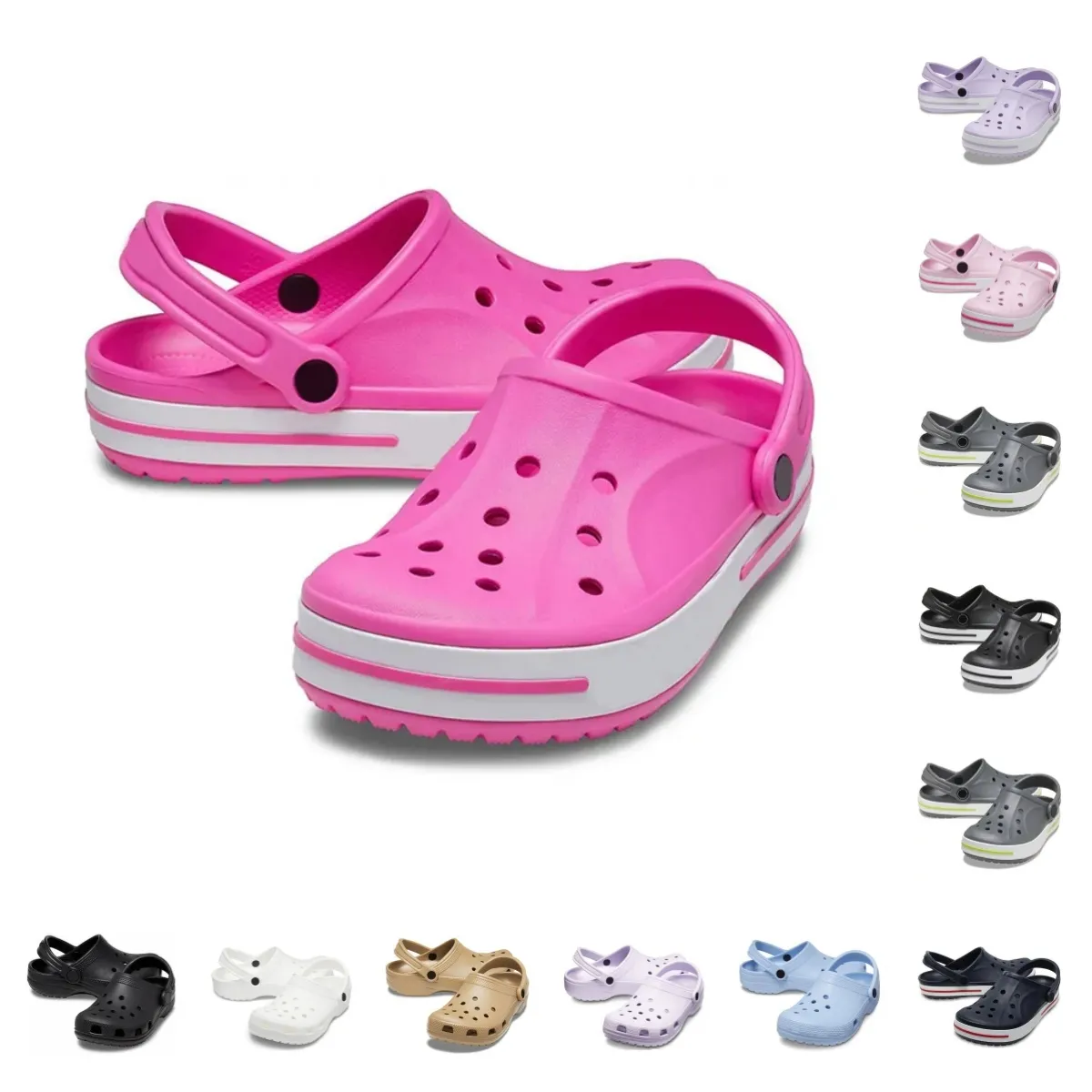 2024 Damen Clog Designer Sandalen Kinder Schuhe Baby Kinder Pantoffeln Objektträger klassische Herren Dreifach schwarze weiße wasserdichte Schuhe Pflege