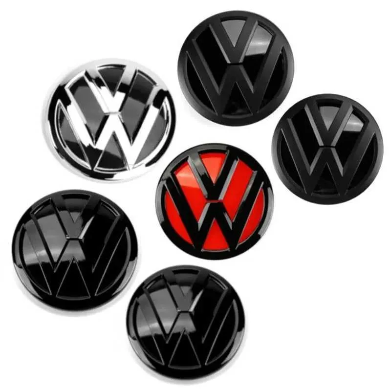 Bilklistermärken Bil Front Grill Badge 120mm bakre stam Emblem 110mm för VW Polo 2014 2015 2016 Tillbehör Artikelnummer 6C0 853 600-2 T240513