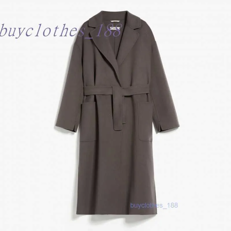 女性のミッドレングストレンチコートウールブレンドコートイタリアのブランド女性豪華なコート高品質のカシミアコートJa86